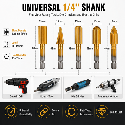 🔥5PCS Hex Shank Metal Grinding Drill Bits