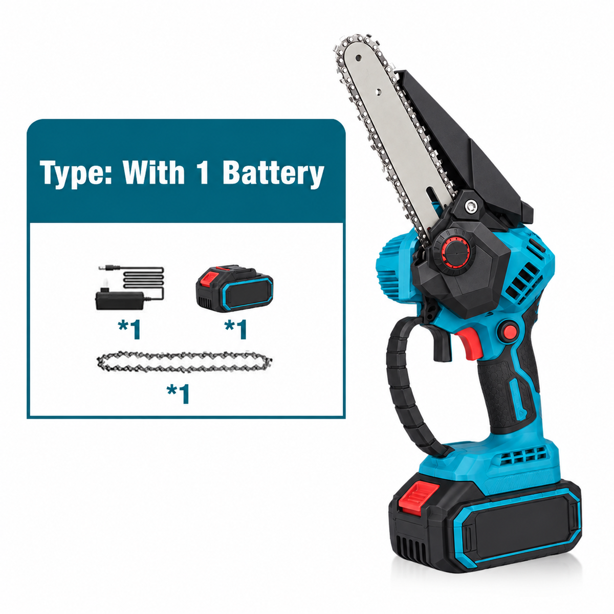 🔥6-Tommers Battery-Powered Mini Chain Saw With Battery - Free Shipping