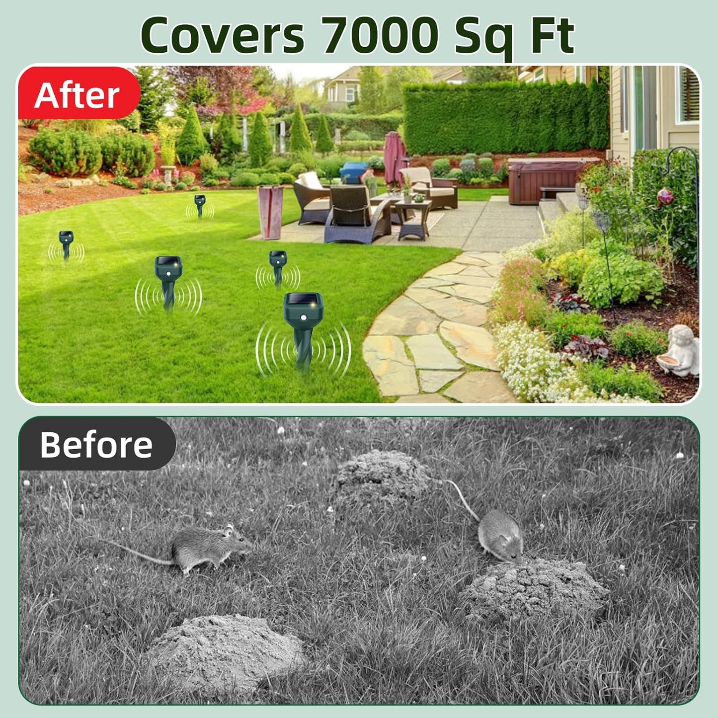 🎖️☀️ Solar Ultrasonic Animal Repellent