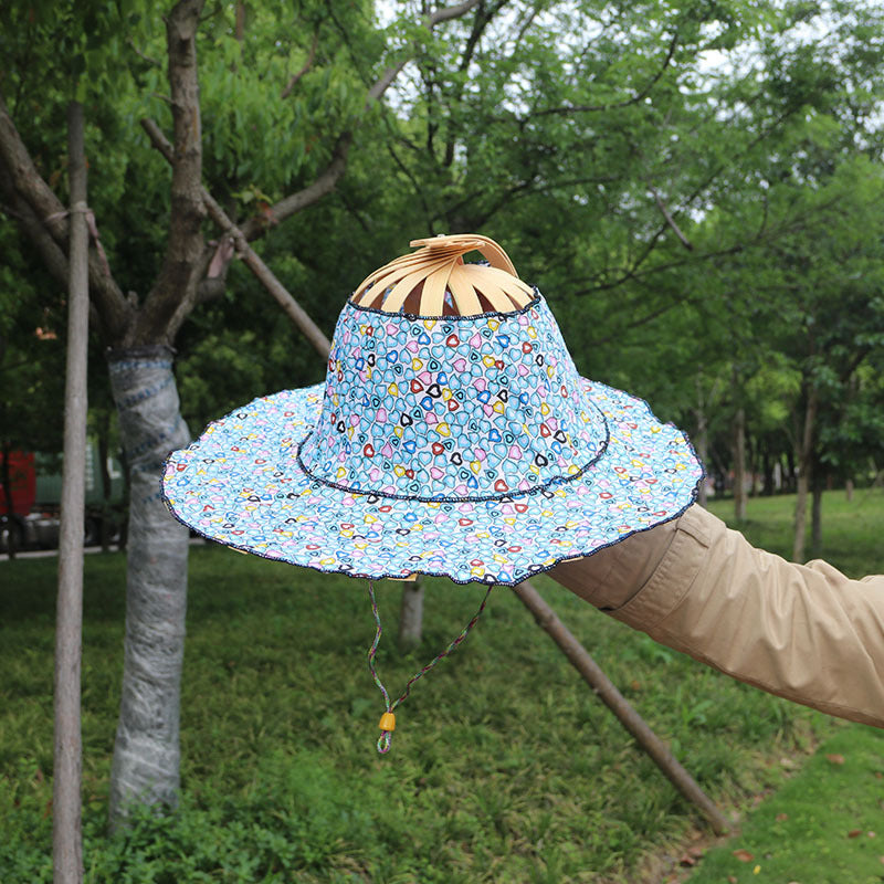 🎖️New Unisex Summer Fashion Bamboo Fan Hat Foldable Bamboos Sun Protection Caps for Outdoor Sports Travel Worker