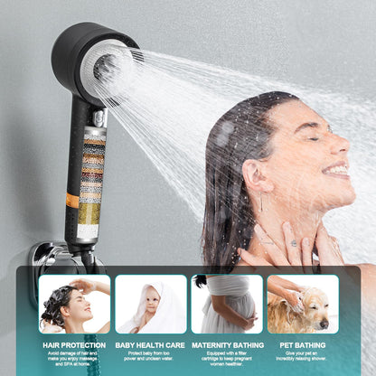 🎖️High Pressure Shower HeadS with Pause Switch 4 Spray Modes