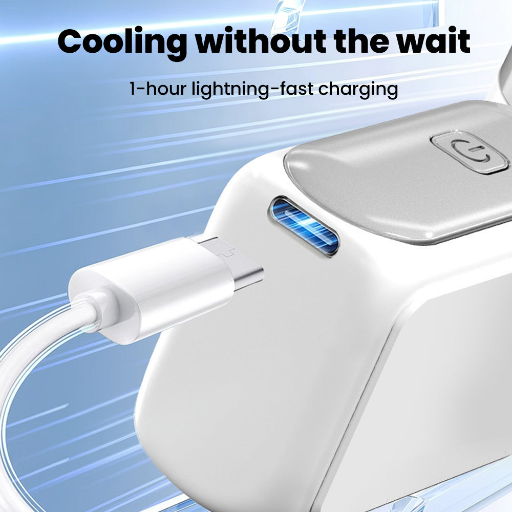 🎖️Portable Handheld Mini Fan 5 Speed Adjust Type c Rechargeable Fan Digital Display Desktop Fan Outdoor