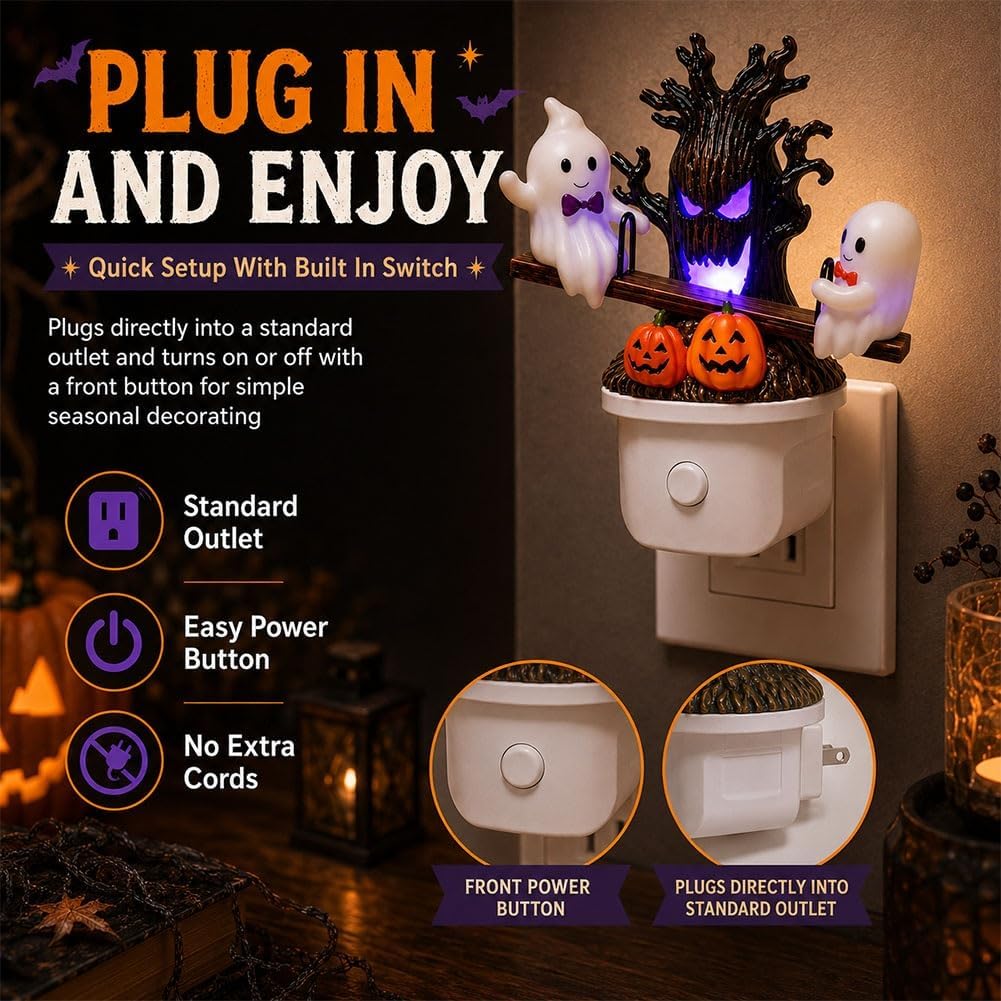 🎖️Animated Seesaw Ghost Plug in LED Night Light