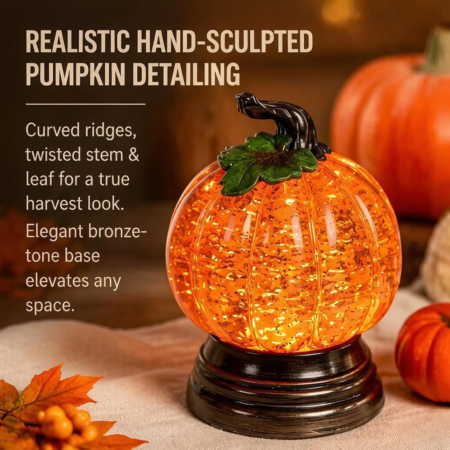 🎖️Halloween Glitter Lighted Pumpkin Snow Globe