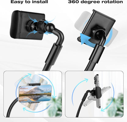 🎖️Neck Cell Phone Holder, Hand Free Flexible Gooseneck Phone Stand for Bed