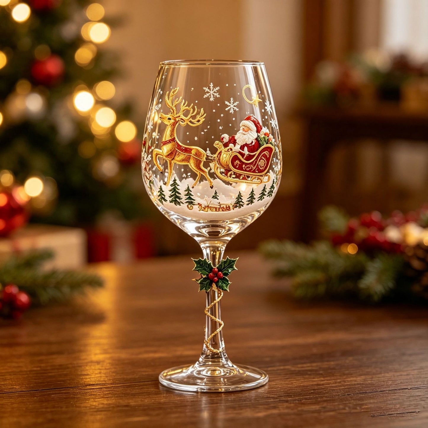 🎖️Christmas Wine Glass Collection Gift Box Set, Santa Christmas Wine Glass