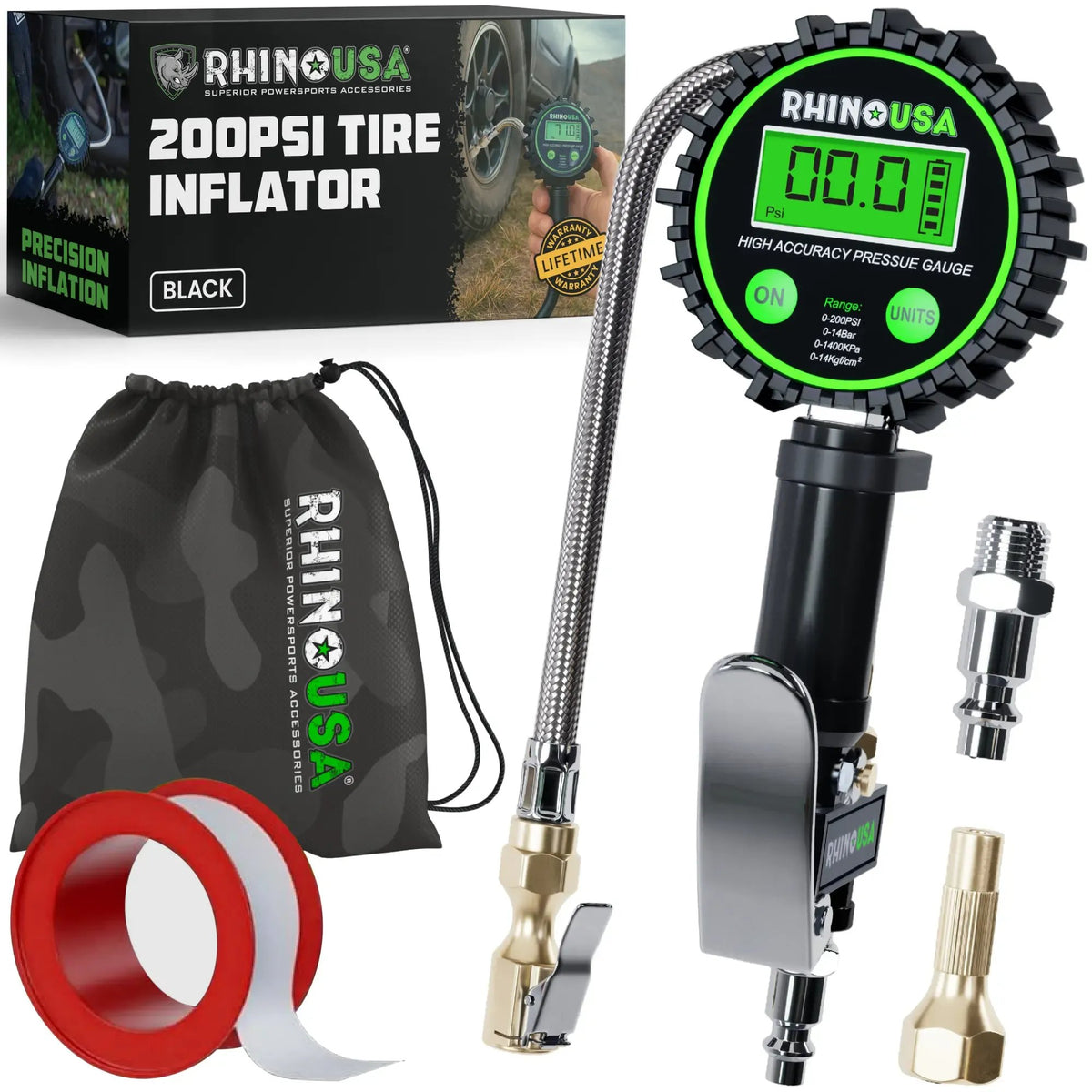 ✨ Digital Tire Pressure Gauge with Inflator 🚗 3-in-1 Precision for Your Garage⏰