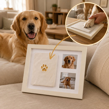 🔥DIY clay paw-print keepsake frame with space for two photos