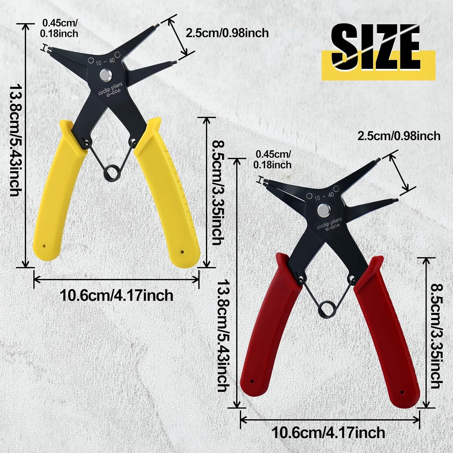🔥2 PCS SET🔥 2-in-1 Internal & External Circlip Pliers 10-40mm