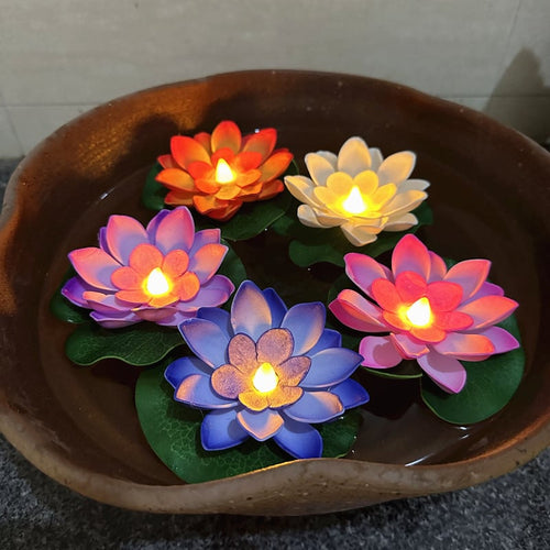 🔥Water Floating Lotus Flower Led Candle(6 of pack)