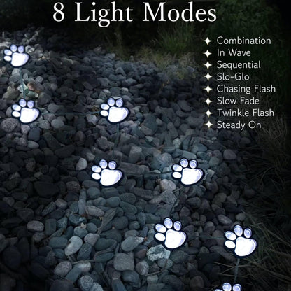 🎖️Paw Print Solar Lights - Set of 4 Pack Dog Animal Lights Waterproof