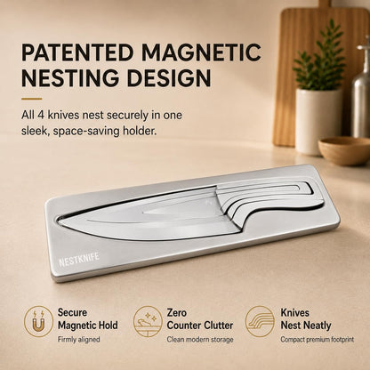 ✨Magnetic Kitchen Knife Set – 4 Piece High Carbon Stainless Steel Kitchen Knives🔪
