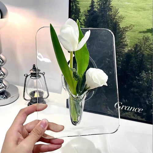 🎖️Frame Flower Vase - Clear Acrylic Vase for Flowers