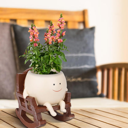 ✨ Rocking Smiley Face Planter😊
