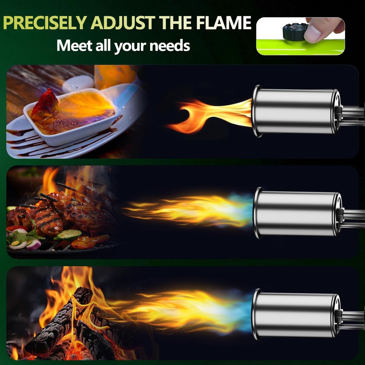 ✨Propane Torch – 1800°C Max Flame, One‑Button Ignition, Adjustable Heat, UL147 Safety Lock