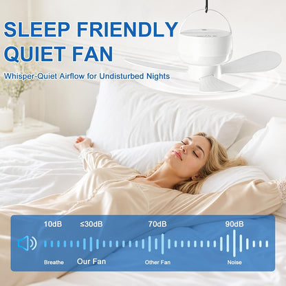 ✨Magnetic Ceiling Fan for Cruise, Small USB Rechargeable Portable Travel Fan with Ultra-Quiet Motor & LED Light