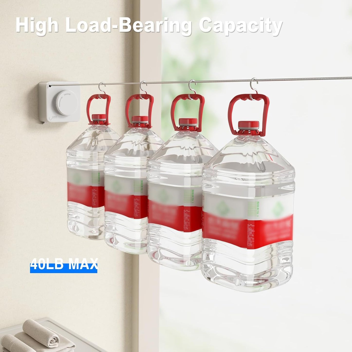 🔥Wall Mount Invisible Stainless Steel Washing Line with Slow Retraction Design🏠