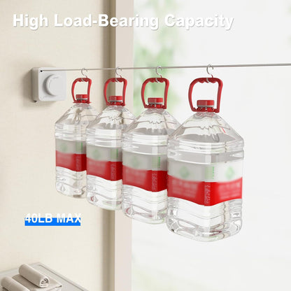 🔥Wall Mount Invisible Stainless Steel Washing Line with Slow Retraction Design🏠