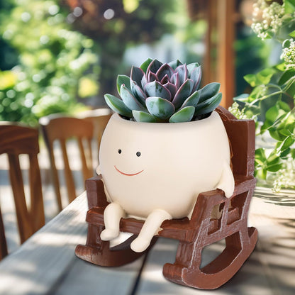✨ Rocking Smiley Face Planter😊
