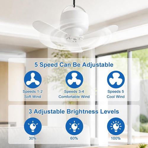 ✨Magnetic Ceiling Fan for Cruise, Small USB Rechargeable Portable Travel Fan with Ultra-Quiet Motor & LED Light