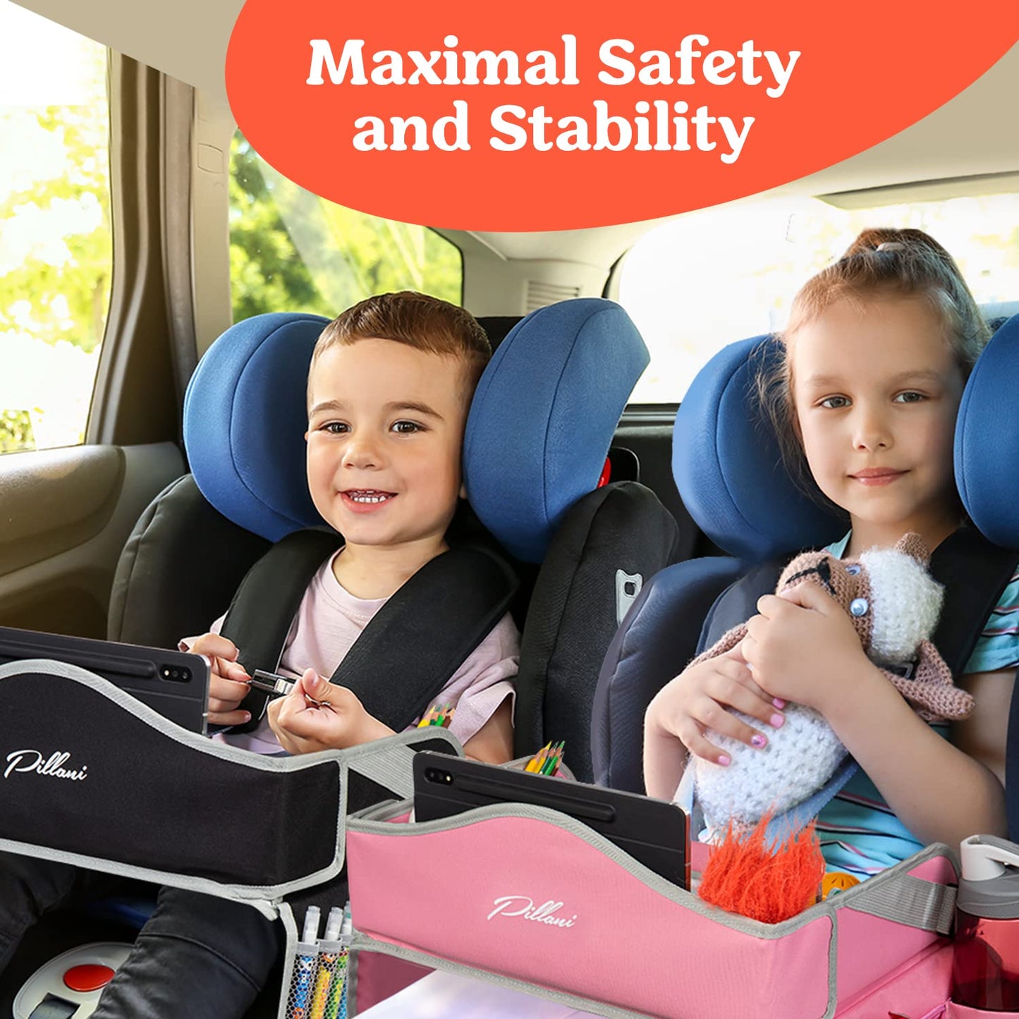 ✨Last Day 50% OFF - 🚗✨ Kids Travel Tray for Car – Mess-Free Activity & Snack Table for Toddlers
