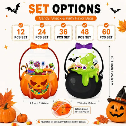✨20/40/60 Pcs Halloween Plastic Goodie Bags🎃