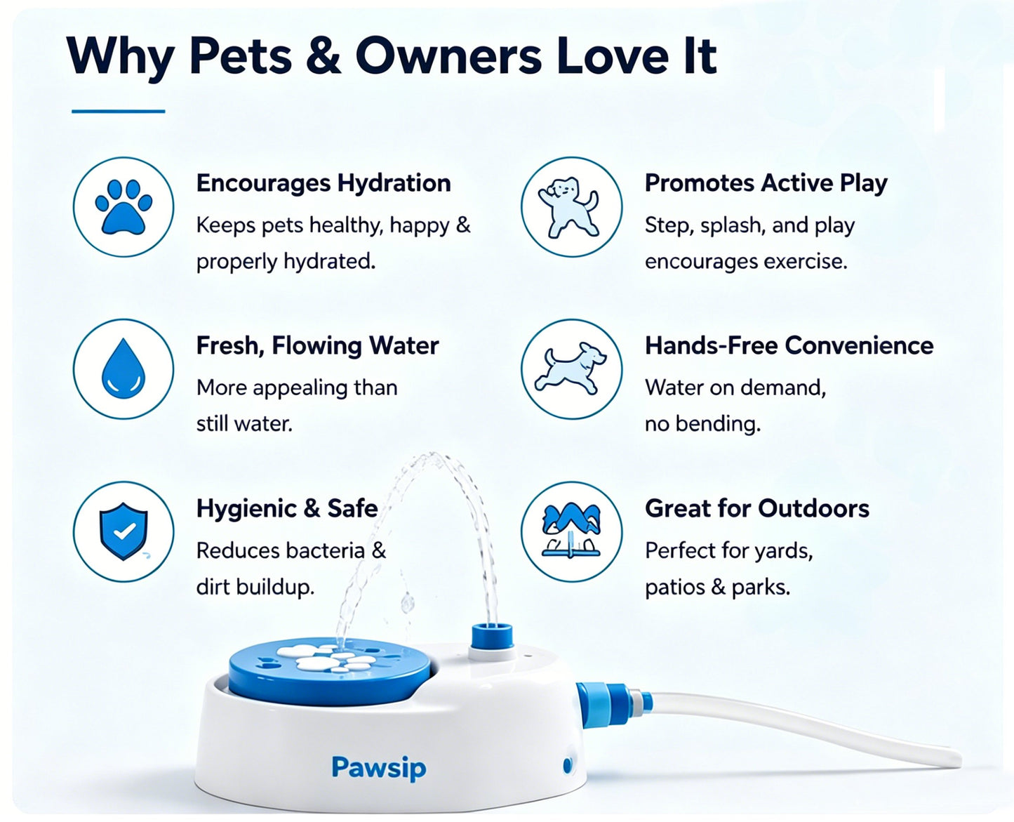 ✨Pawsip Outdoor Step-Activated Dog Water Fountain