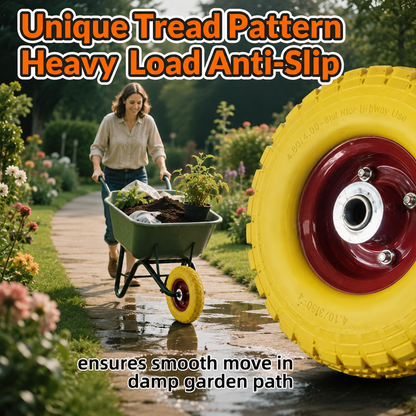 🔥Flat Free Wheelbarrow Tire and Wheel, 16" Puncture Proof