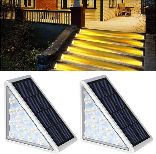 🎖️LED Solar Step Lights Waterproof Outdoor Stair Lights