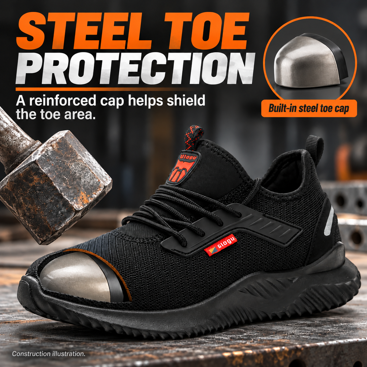 🔥Lightweight Waterproof Steel Toe Safety Sneakers