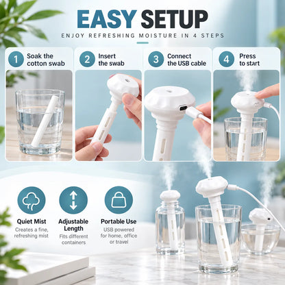🎁Portable Mini USB Humidifier – Compact Cool Mist for Home & Travel