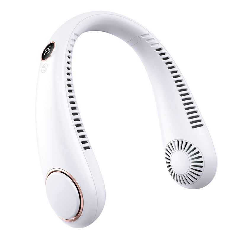 🎖️New Mini Neck Mounted Fan Portable Bladeless Neck USB Rechargeable Air Cooler