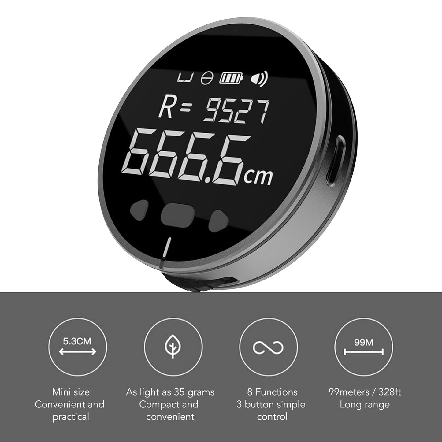 🎖️324 Ft Electronic Digital Tape Measure with LCD Display Digital Ruler