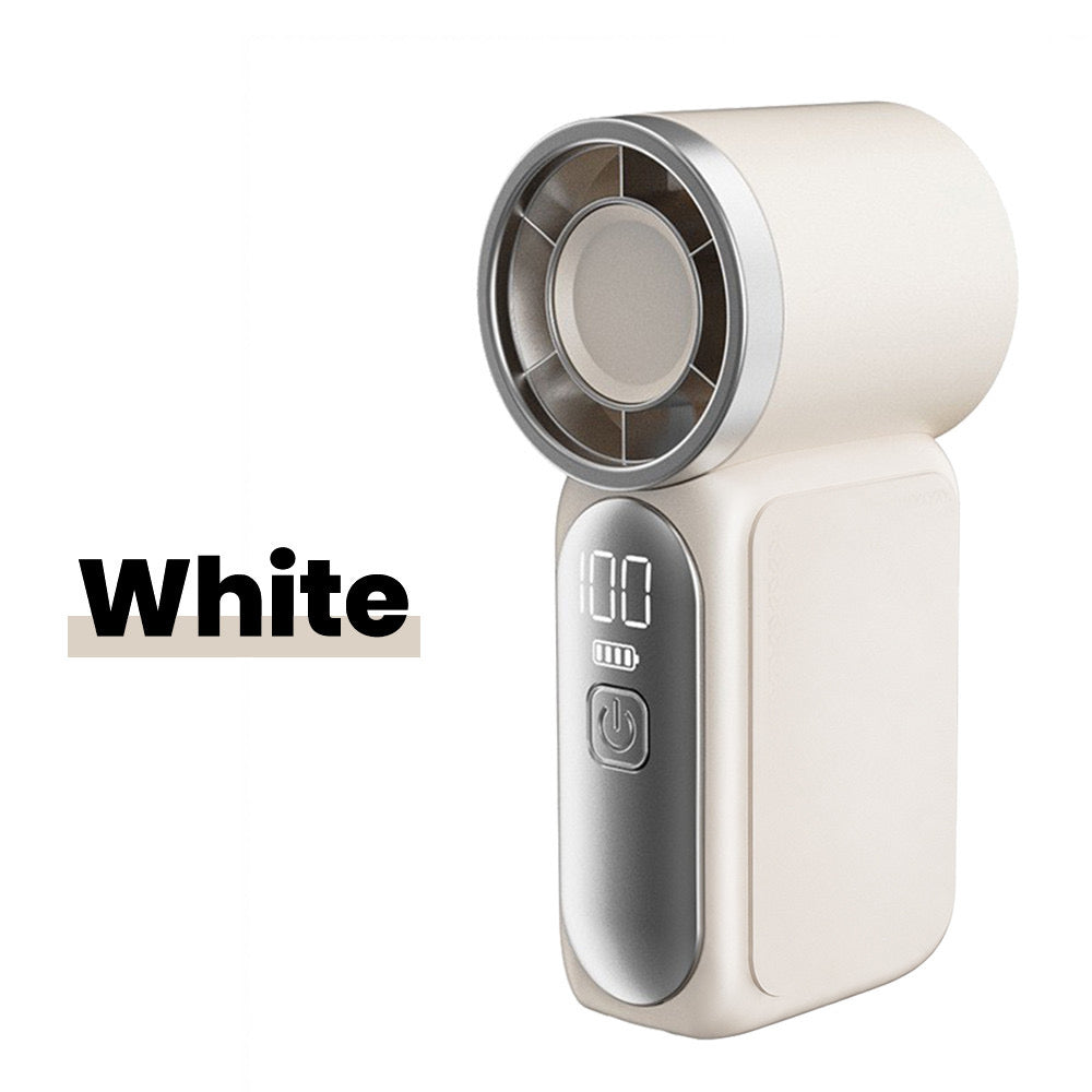 🎖️Portable Handheld Mini Fan 5 Speed Adjust Type c Rechargeable Fan Digital Display Desktop Fan Outdoor