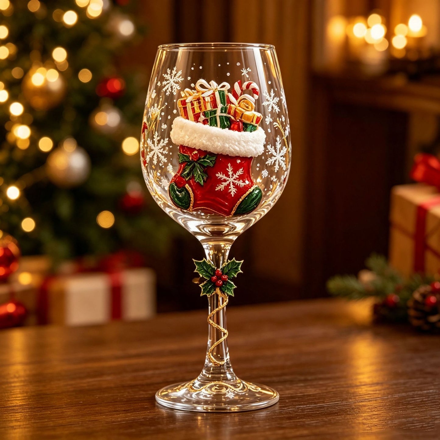 🎖️Christmas Wine Glass Collection Gift Box Set, Santa Christmas Wine Glass