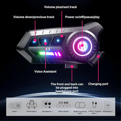 🎖️Motorcycle Bluetooth Headset with Voice Assistant