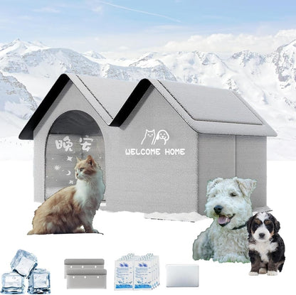 🔥Pet Air Conditioned house(Free ice bag 10+ water absorbent cotton bag*2+ cold-proof pad*1]