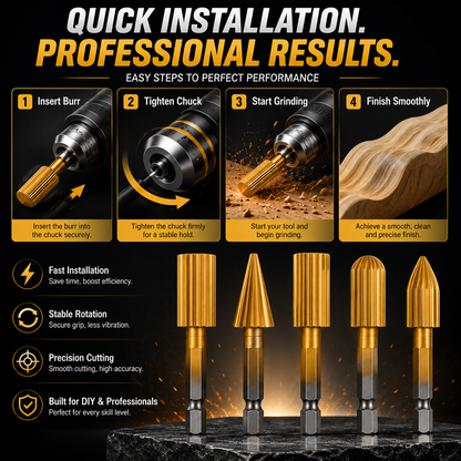 🔥5PCS Hex Shank Metal Grinding Drill Bits