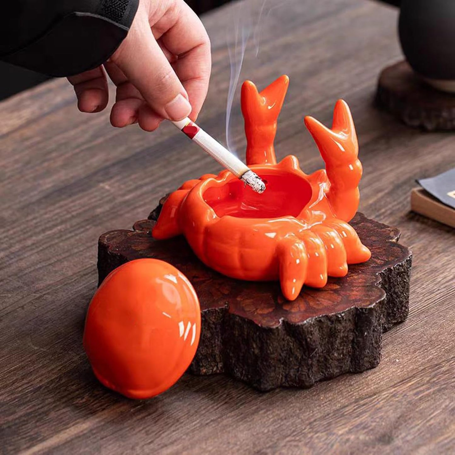 🎖️Crab Decor,Ashtray with Lid