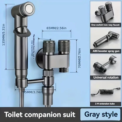 🔥 1-In-2-Handheld Out Dual Control Valve Bidet Sprayer for Toilet