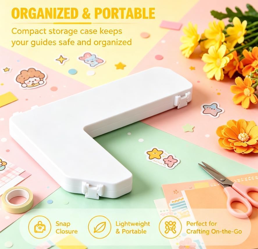 🎖️7pcs Paper Crafting Alignment Guides with Case for Card Making