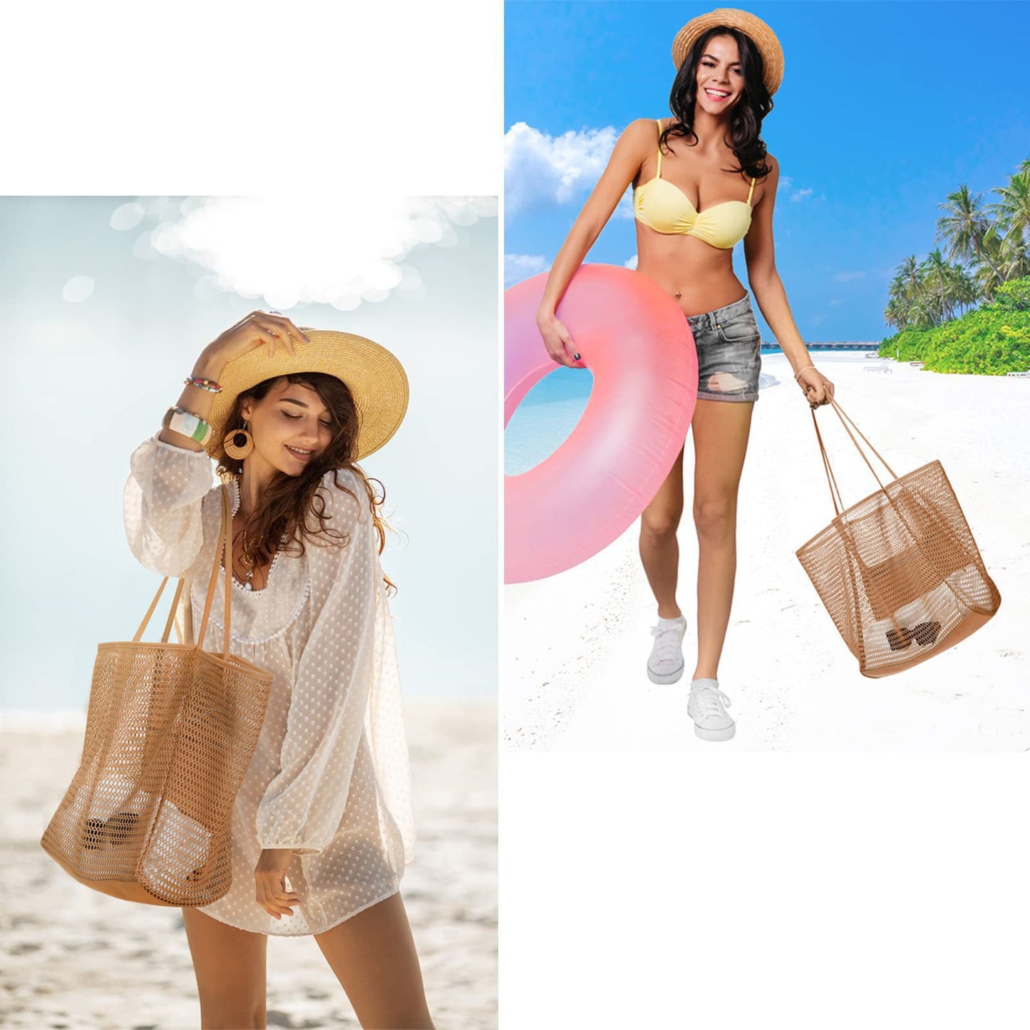 🎖️Mesh Beach Tote Womens Shoulder Handbag