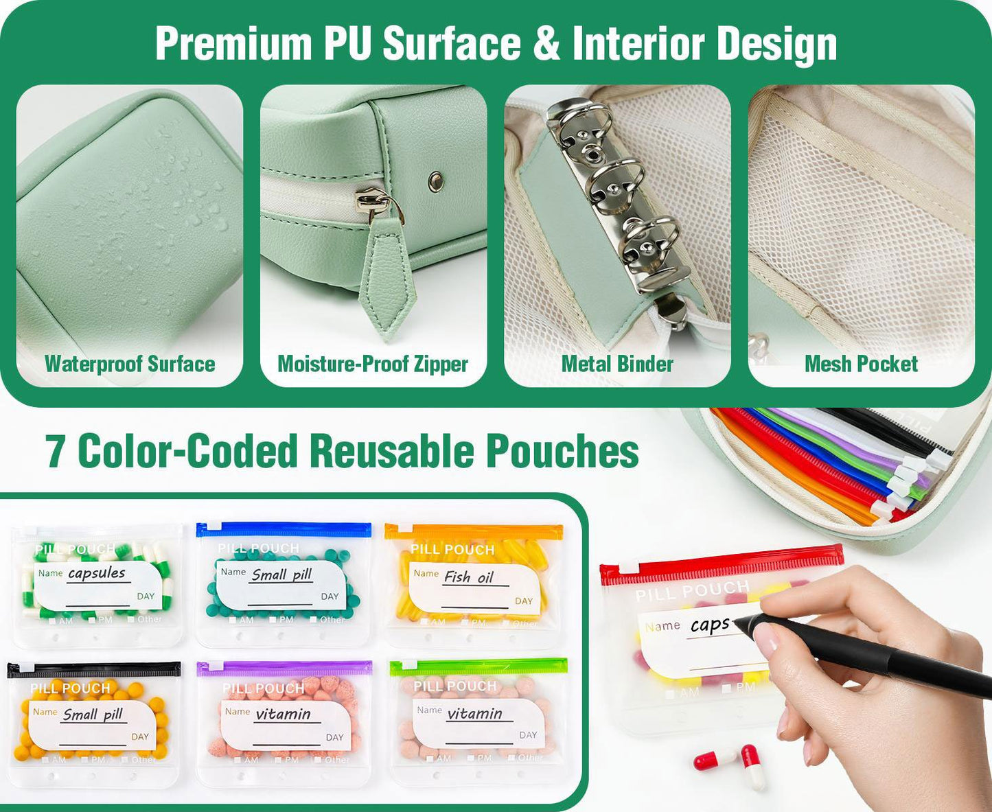 a8-waterproof-pill-pouch-set-7-to-14-days-of-meds-vitaminswaterproof-crush-resistant-shell-448