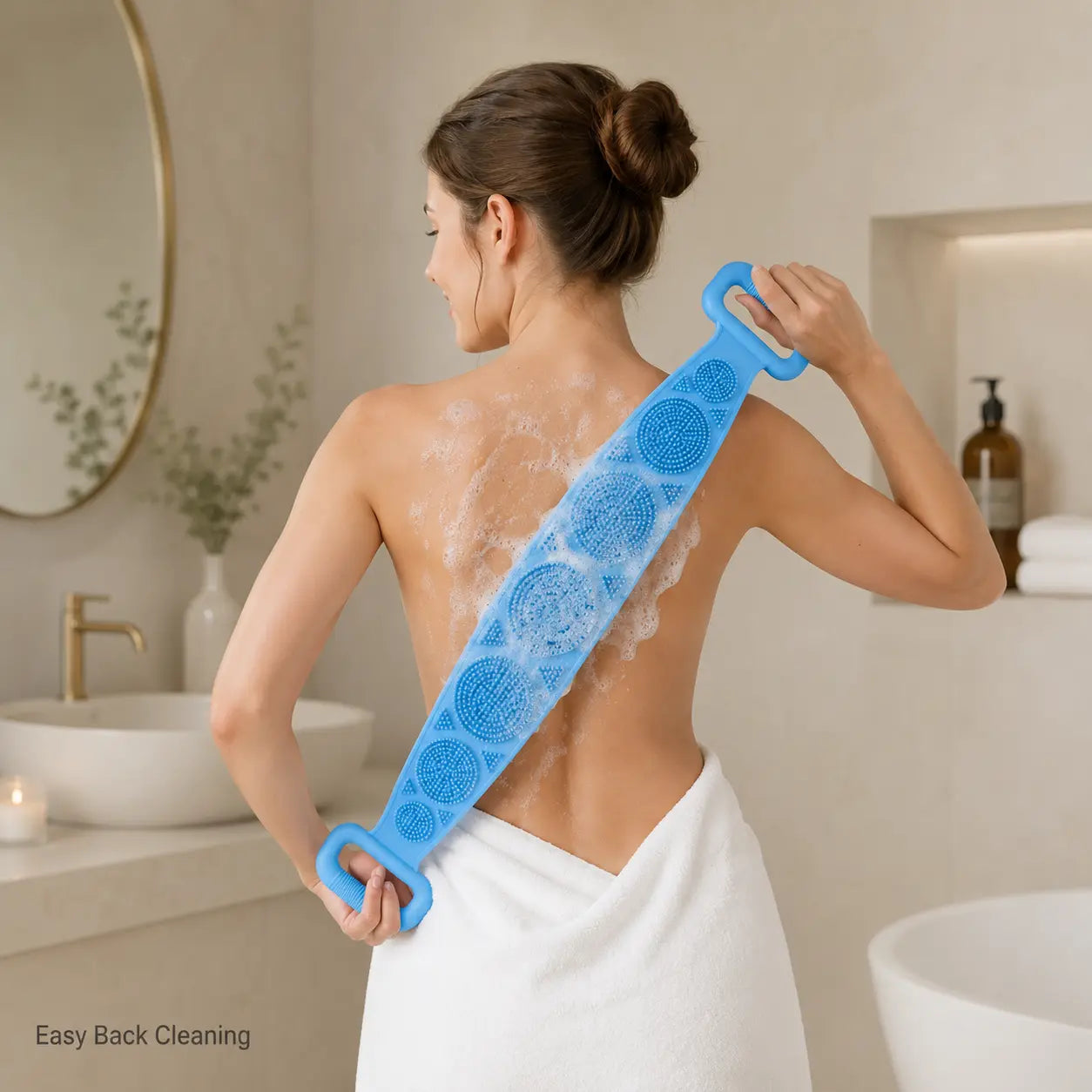 🔥Silicone Bath Brush, Double-Sided Back Scrubber for Body Cleansing & Exfoliating