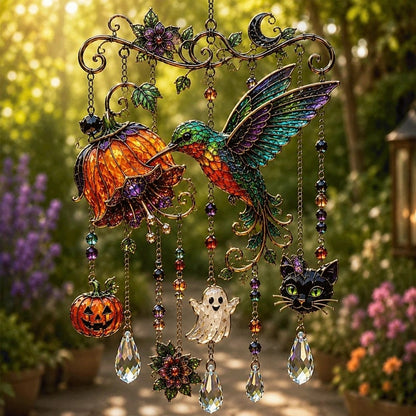 🔥👻 Halloween Suncatcher Wind Chime – Cute Spooky Hanging Decor 🎃