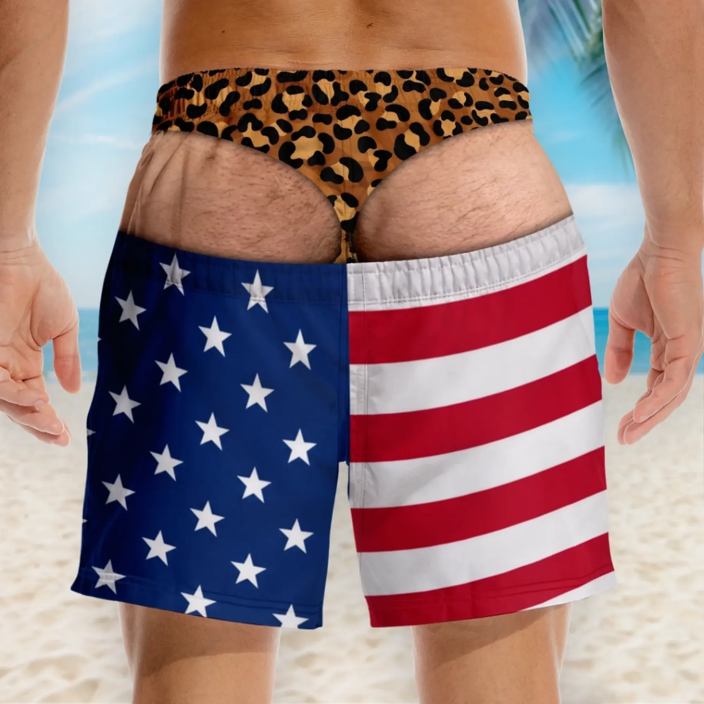 🔥Funny Patriotic Men Swim Trunks