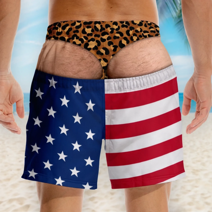 🔥Funny Patriotic Men Swim Trunks