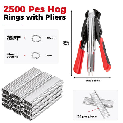 ✨Spring-Loaded Hog Ring Pliers Kit with 500 C-Clips