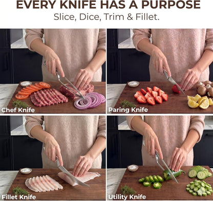 ✨Magnetic Kitchen Knife Set – 4 Piece High Carbon Stainless Steel Kitchen Knives🔪