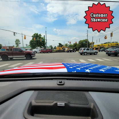 ✨🦅American Flag Car Hood Cover With Dual Triangle Clips Fits Trucks SUVs Sedans Jeep Commemorative Edition